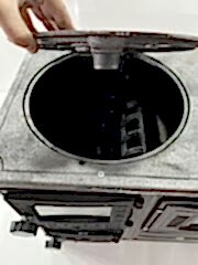 Fırınlı soba siyah saç model kapak camlı