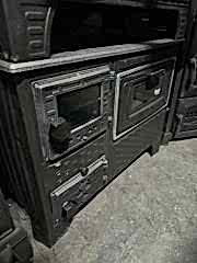 Fırınlı soba siyah saç model kapak camlı