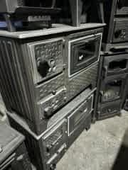 Fırınlı soba siyah saç model kapak camlı