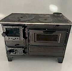 Fırınlı soba siyah saç model kapak camlı