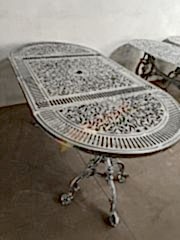 Döküm masa oval 149x74 cm