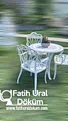 Plastik döküm sandalye takımı beyaz renk