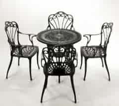 Döküm masa sandalye takım siyah renk
