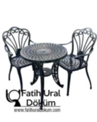 Döküm plastik sandalye yuvarlak masa 60 cm çap