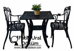 Döküm plastik kare sandalye iki sandalye