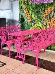 Oval masa güllü bank takımı