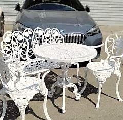 Döküm bank masa Sandalye takım