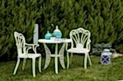 Döküm plastik sandalye masa takımı(Kpy beyaz çimde)