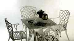 Döküm plastik kare sandalye dört sandalye beyaz takım