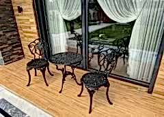 Güllü sandalye iki osmanlı masa siyah renk