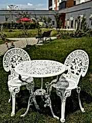 Döküm sandalye masa osmanlı beyaz renk