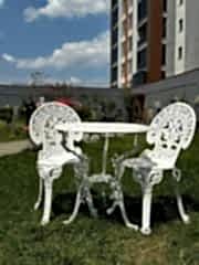 Döküm sandalye masa osmanlı beyaz renk