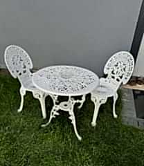 Döküm sandalye masa osmanlı beyaz renk