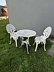 Döküm sandalye masa osmanlı beyaz renk