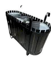 Metal çöp kovaları-Çöp kovası geniş 3 lü model