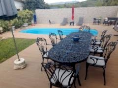 Oval masa en büyük kuğu 271cm x90 cm sandalyeli takım