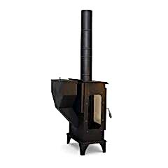 Pelet şömine soba-Yan camlı şömine