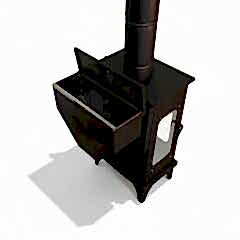 Pelet şömine soba-Yan camlı şömine