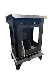 Pelet şömine soba-Yan camlı şömine