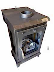 Pelet şömine soba-Yan camlı şömine