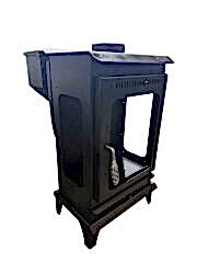 Pelet şömine soba-Yan camlı şömine