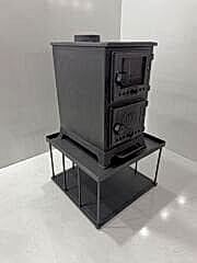 Kurbağa soba camlı kapak-yüksek alt tepsili