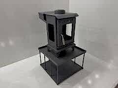 Pelet şömine soba-Yan camlı şömine-Kamp sobası-Küçük Model yüksek altlıklı