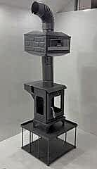 Pelet şömine soba-Yan camlı şömine-Kamp sobası-Küçük Model yüksek altlıklı fırınlı