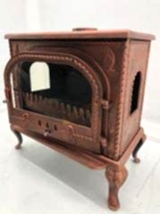 Döküm soba 3 yandan camlı renkli