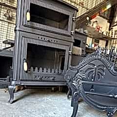 Döküm şömine kare cam soba