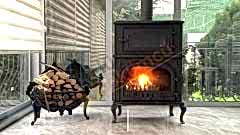 Döküm soba kuzine odunluk