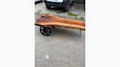 DÖKÜM TEKER SEHPA 2 teker 1 tel ayak