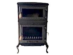 Döküm Kare Camlı Fırınlı soba