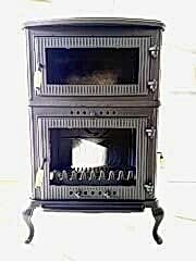 Döküm Kare Camlı Fırınlı soba