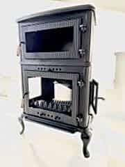 Döküm Kare Camlı Fırınlı soba