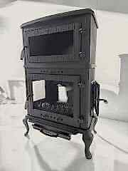 Döküm Kare Camlı Fırınlı soba