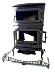 Döküm dik fırınlı soba Osmanlı alt tepsi ile birlikte