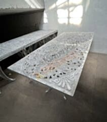 Döküm masa güllü 157x78 cm